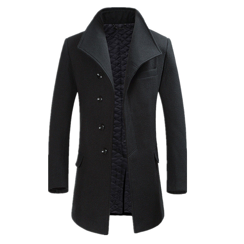 Woolen Long Overcoat - threadspired