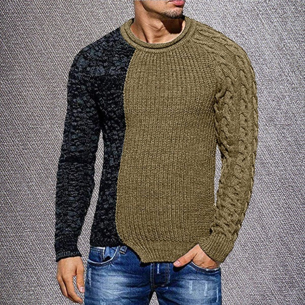 Double Pattern Knitted Sweater - threadspired
