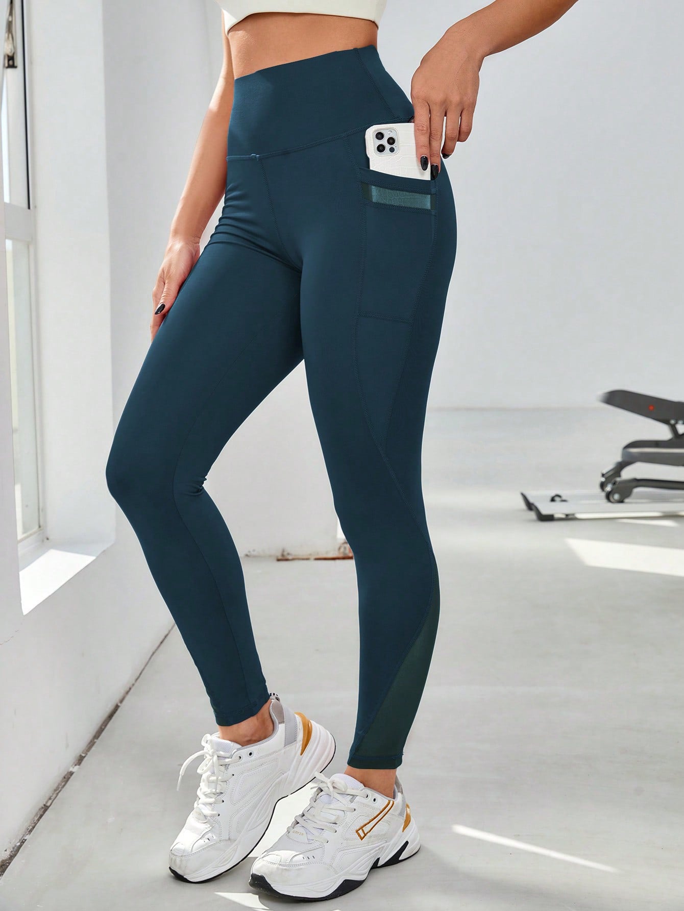 High Waist Grenadine Stitching Yoga Pants - threadspired