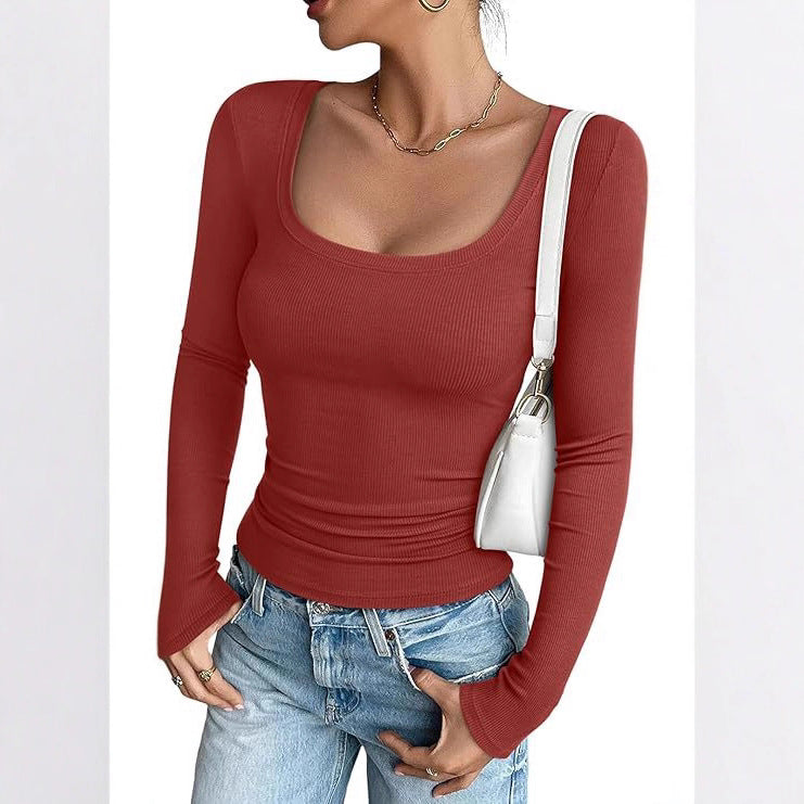 Slim-fit Rib-knit Body-hugging Top - threadspired