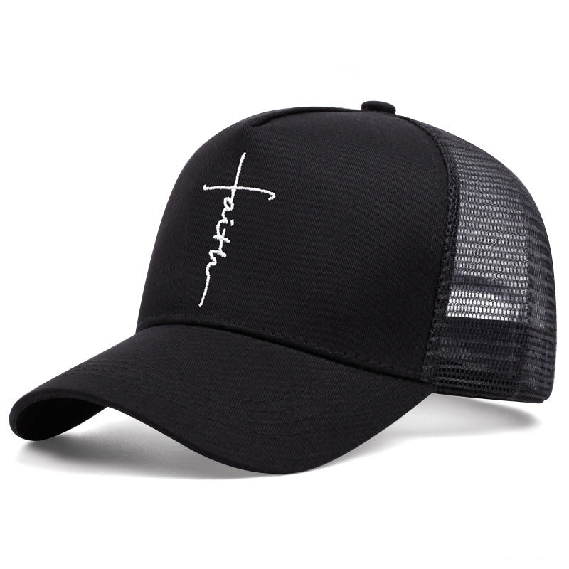 Cross English Embroidery Breathable Baseball Cap - threadspired