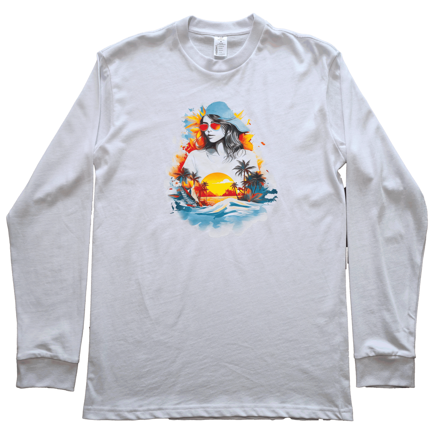 Drop Shoulder Full Sleeve - White (Summer Girl)