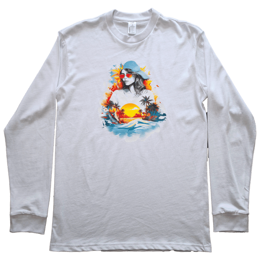 Drop Shoulder Full Sleeve - White (Summer Girl)