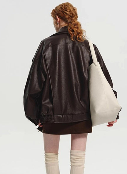 Fleece-lined, Padded Leather Jacket - threadspired