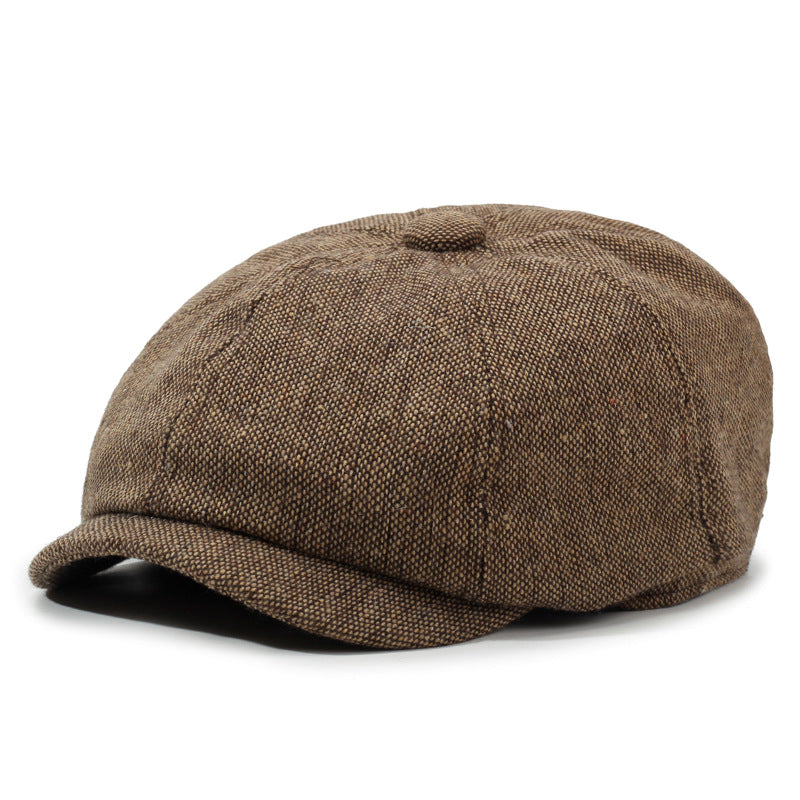 Herringbone Peaked Cap Middle-aged And Elderly Beret