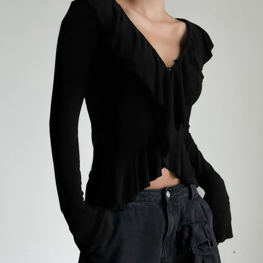 Niche Top With Ruffled Hem - threadspired