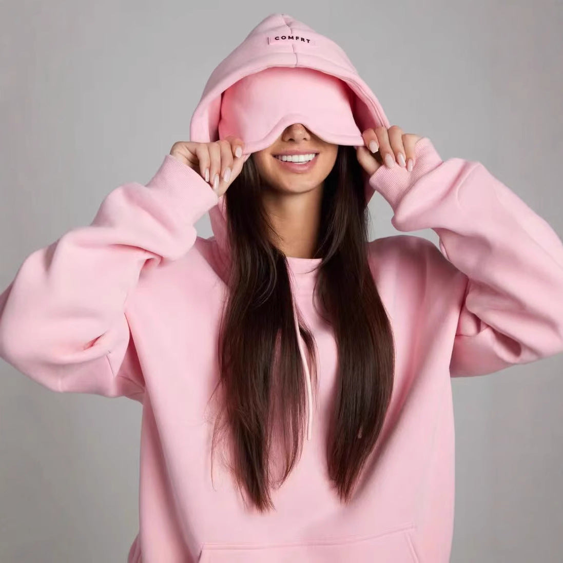 Colourful Hoodie With Drawstring Eye Mask - threadspired