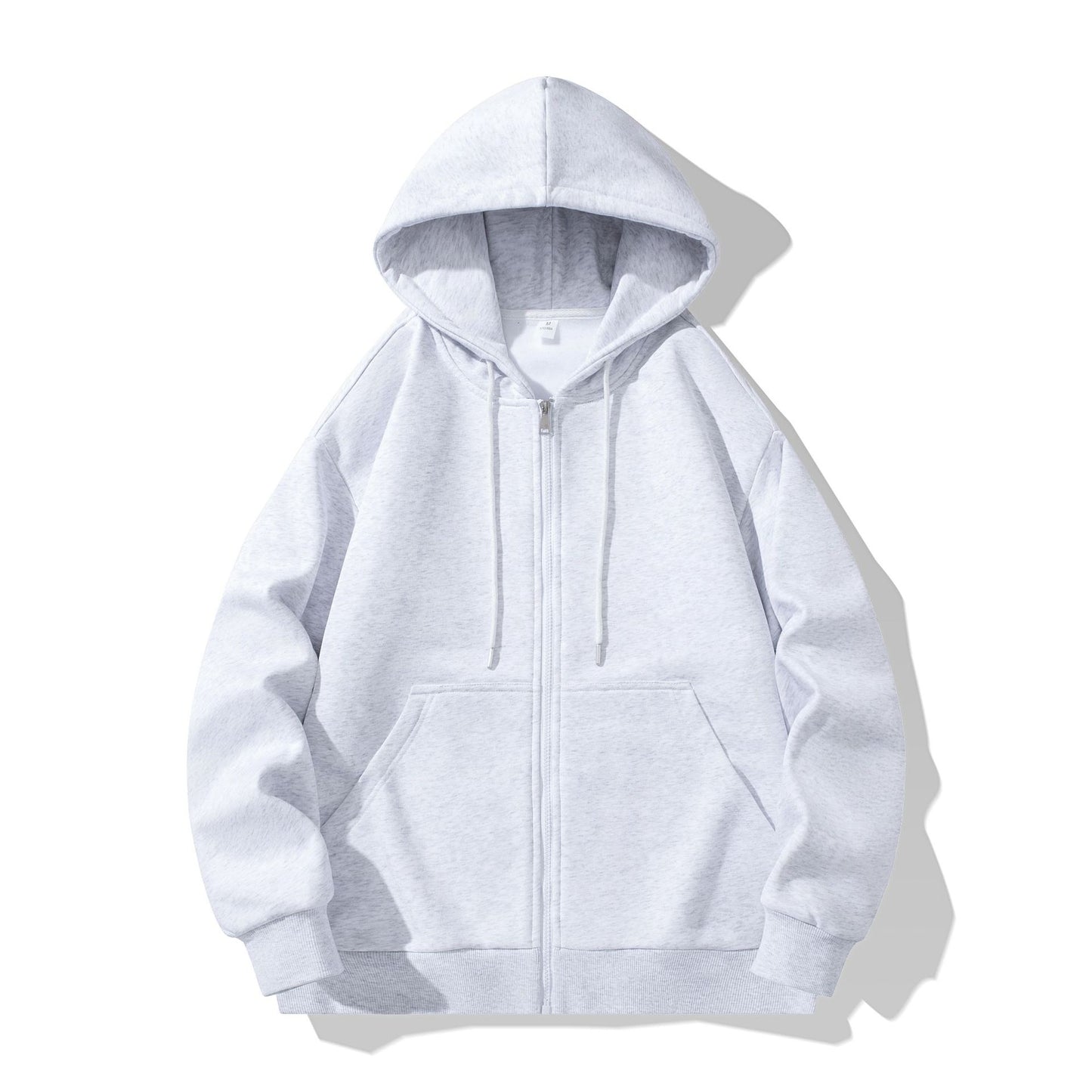 Double-zipper And Solid-color Long Sleeves Hoodie - threadspired
