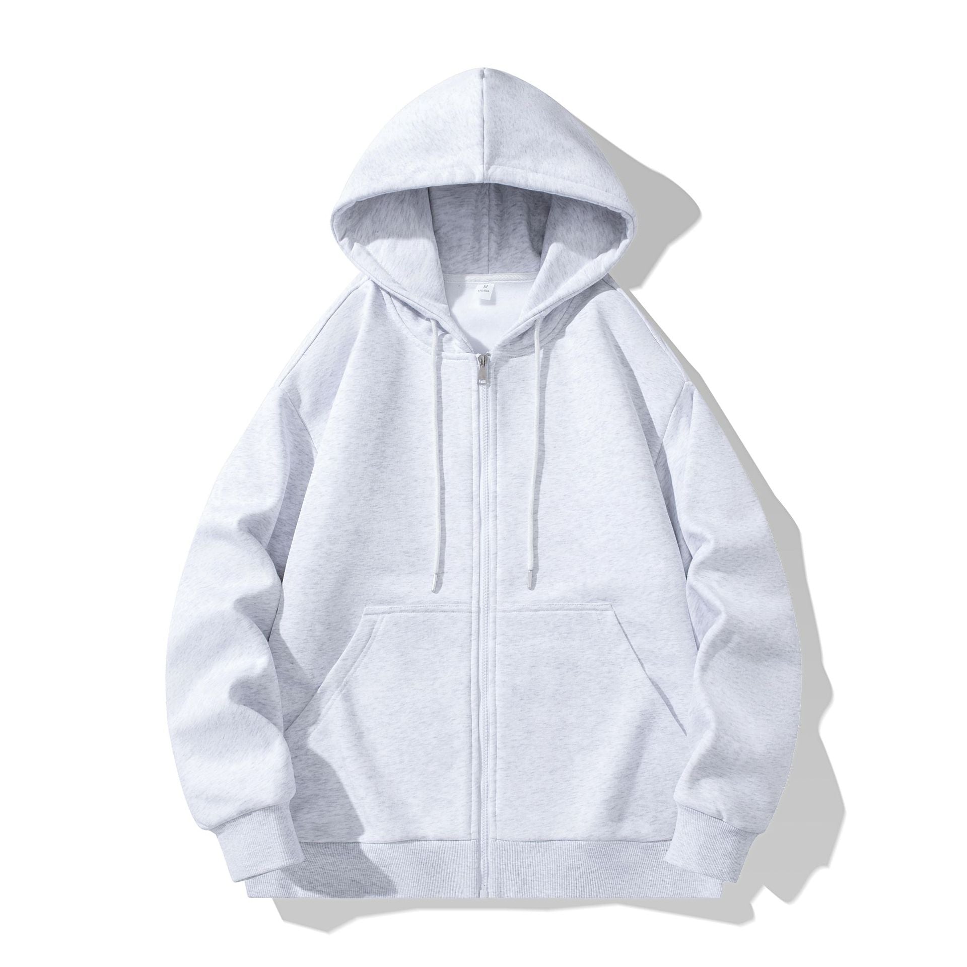 Double-zipper And Solid-color Long Sleeves Hoodie - threadspired