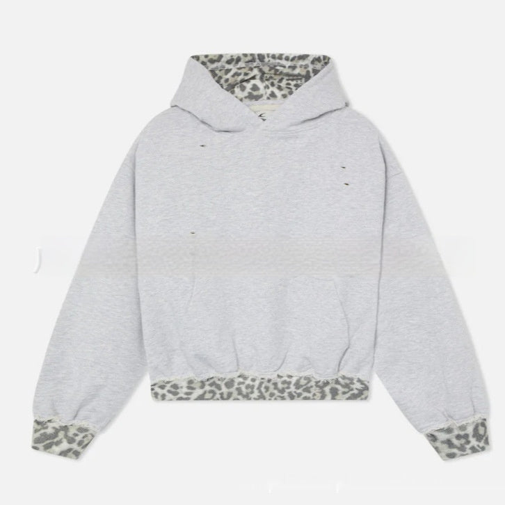 Camouflage Hooded Sweatshirt With Fake Two-piece Design - threadspired