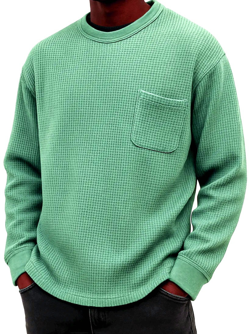 Men's Plus-Size Casual Crew-Neck Long-Sleeve Sweatshirt - threadspired