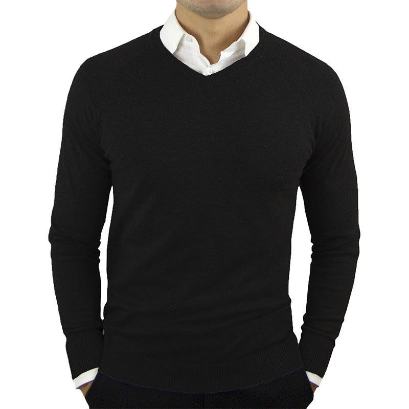 V-Neck Cotton Sweater - threadspired