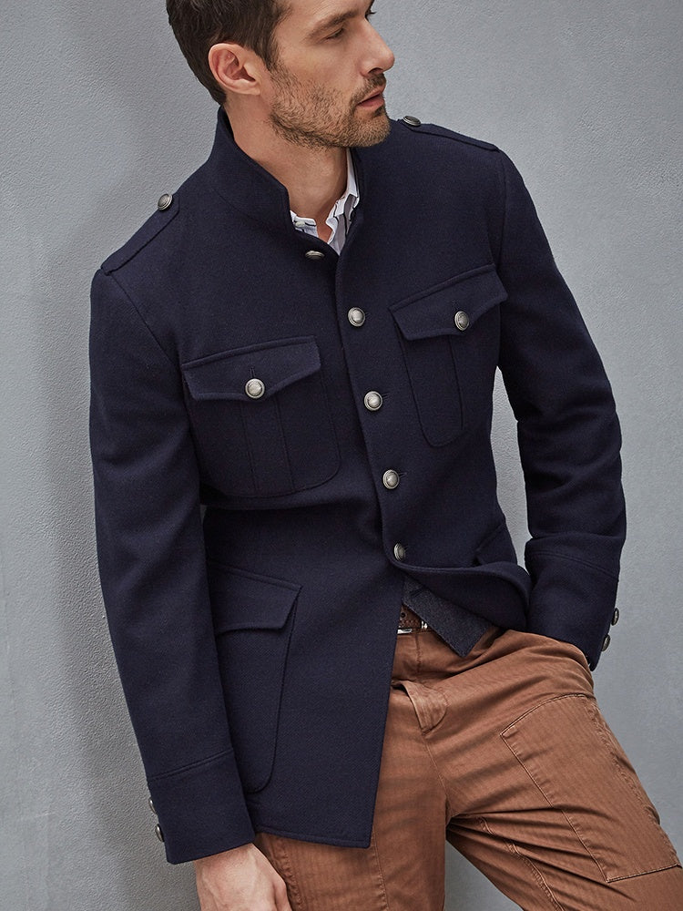 Slim-fit Short Coat - threadspired