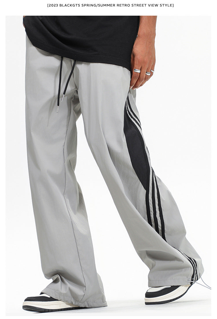 Striped Sports Casual Trousers - threadspired