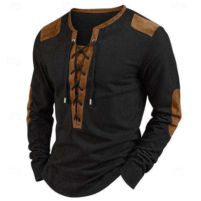 Rustic Long Sleeve Drawstring T-shirt - threadspired
