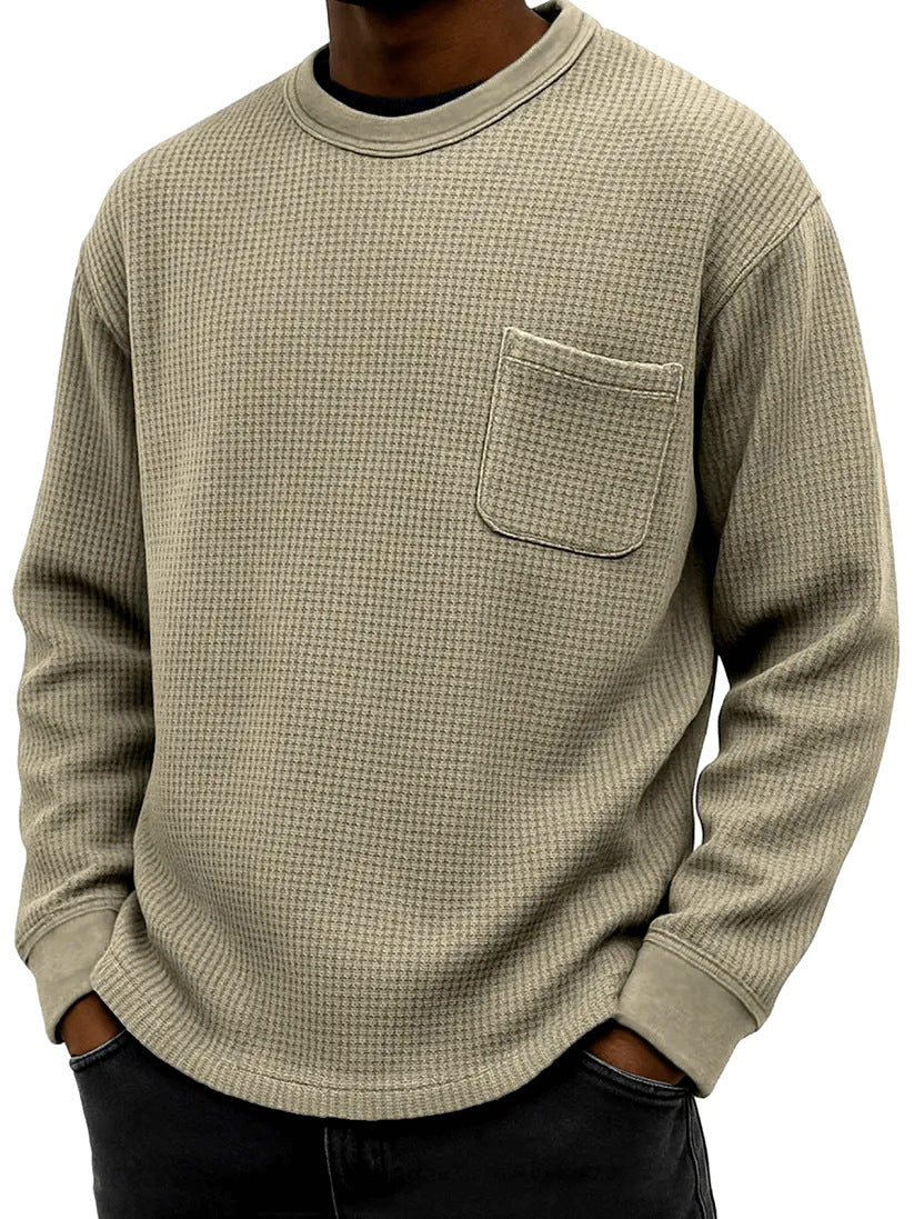 Men's Plus-Size Casual Crew-Neck Long-Sleeve Sweatshirt - threadspired