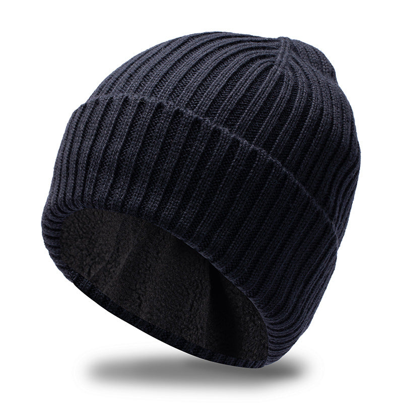 Fleece-lined Thickened Warm Winter Men's Knitted Hat