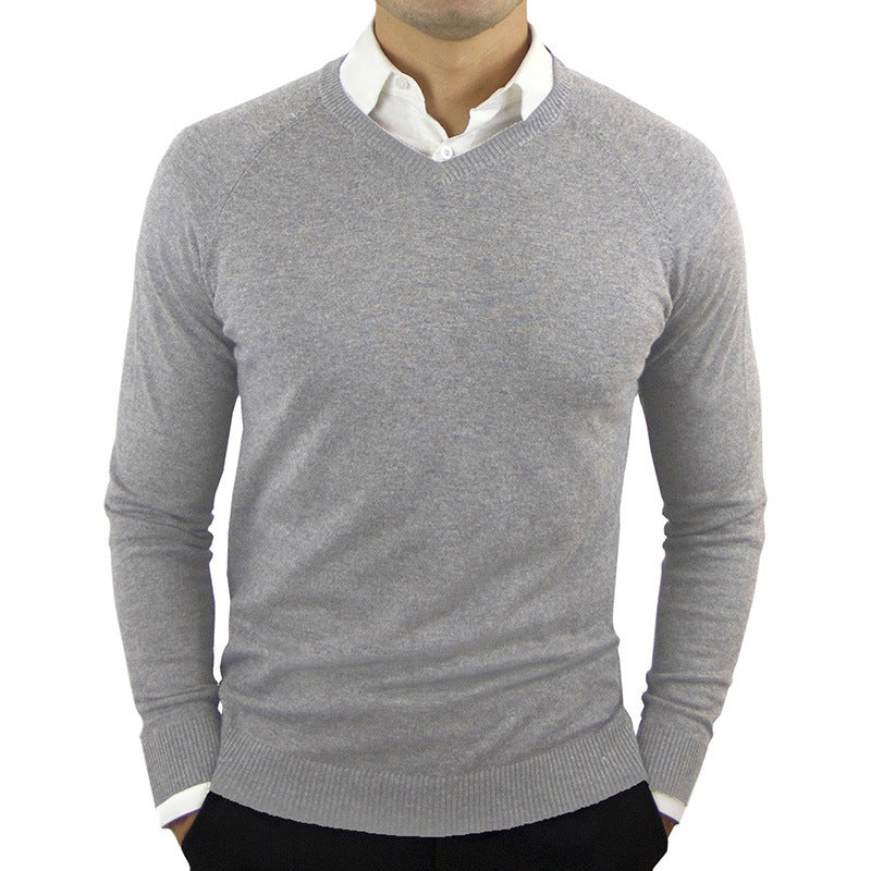 V-Neck Cotton Sweater - threadspired