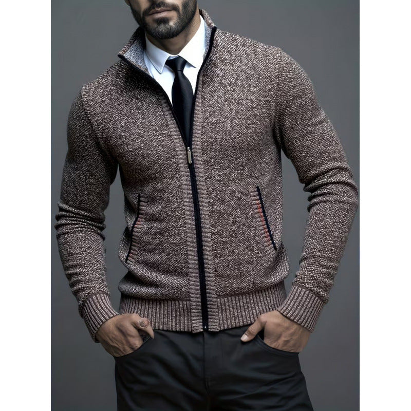 Stand-up Collar Knitted Sweater Coat