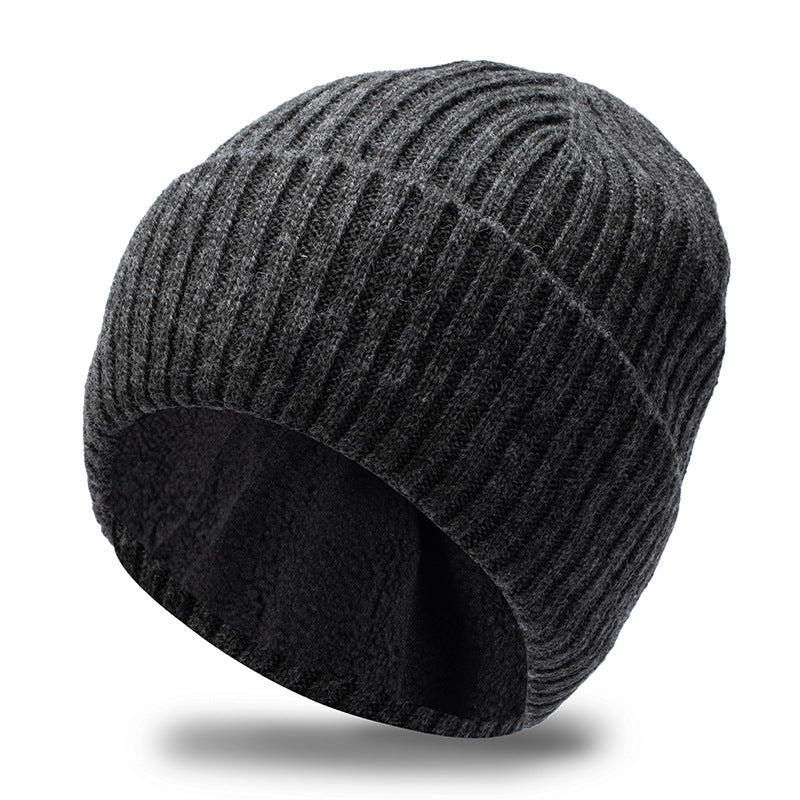 Fleece-lined Thickened Warm Winter Men's Knitted Hat