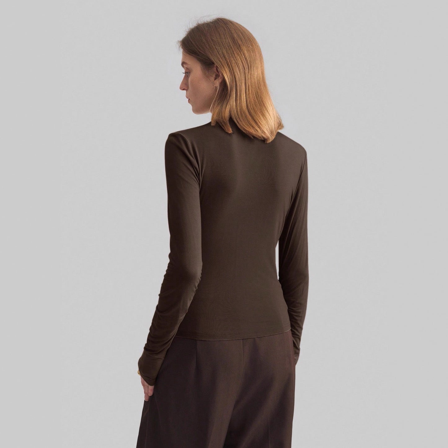 Mock-neck Slim-fit Top - threadspired