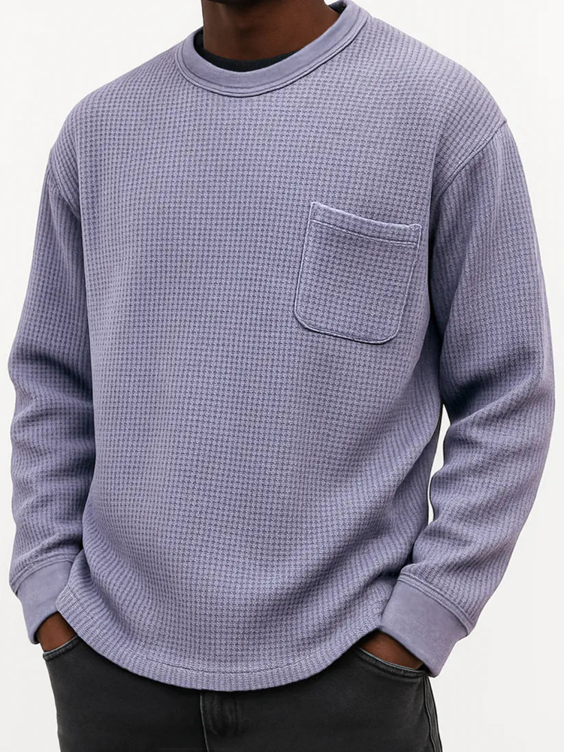 Men's Plus-Size Casual Crew-Neck Long-Sleeve Sweatshirt - threadspired