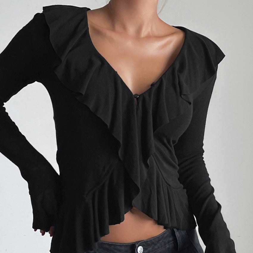 Niche Top With Ruffled Hem - threadspired
