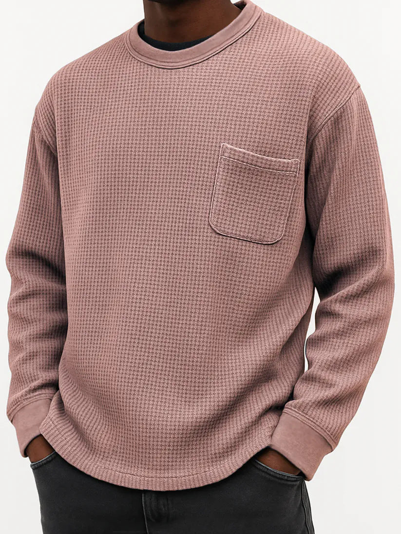 Men's Plus-Size Casual Crew-Neck Long-Sleeve Sweatshirt - threadspired