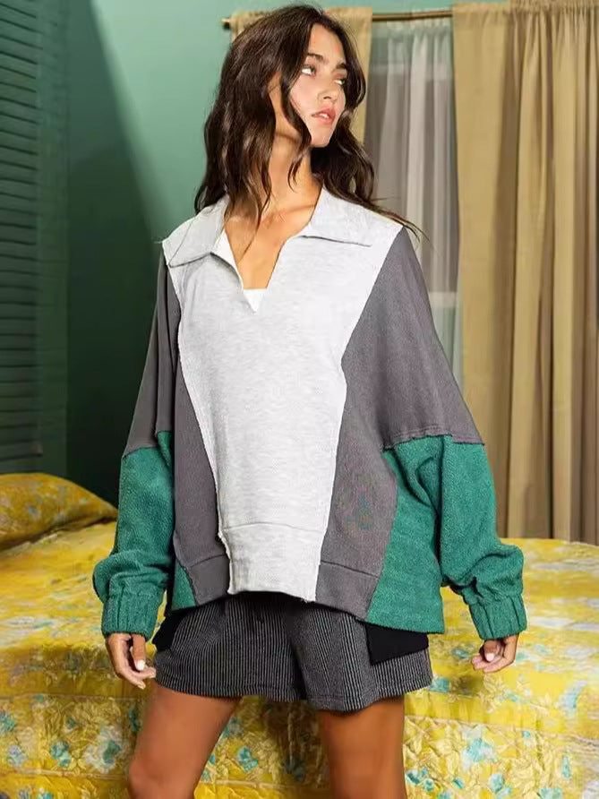 Loose And Lazy Style Cross-border Leisure Pullover Sweatshirt - threadspired