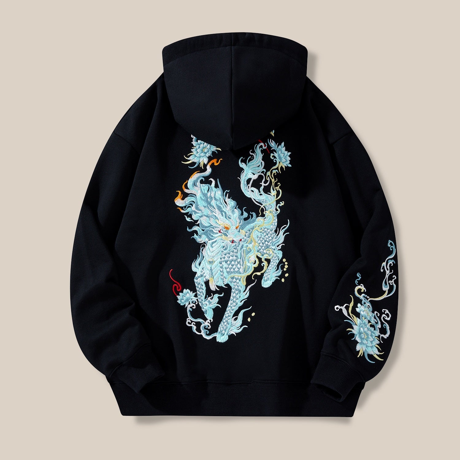 Brushed Hoody Men's Autumn Winter Coat Embroidery - threadspired