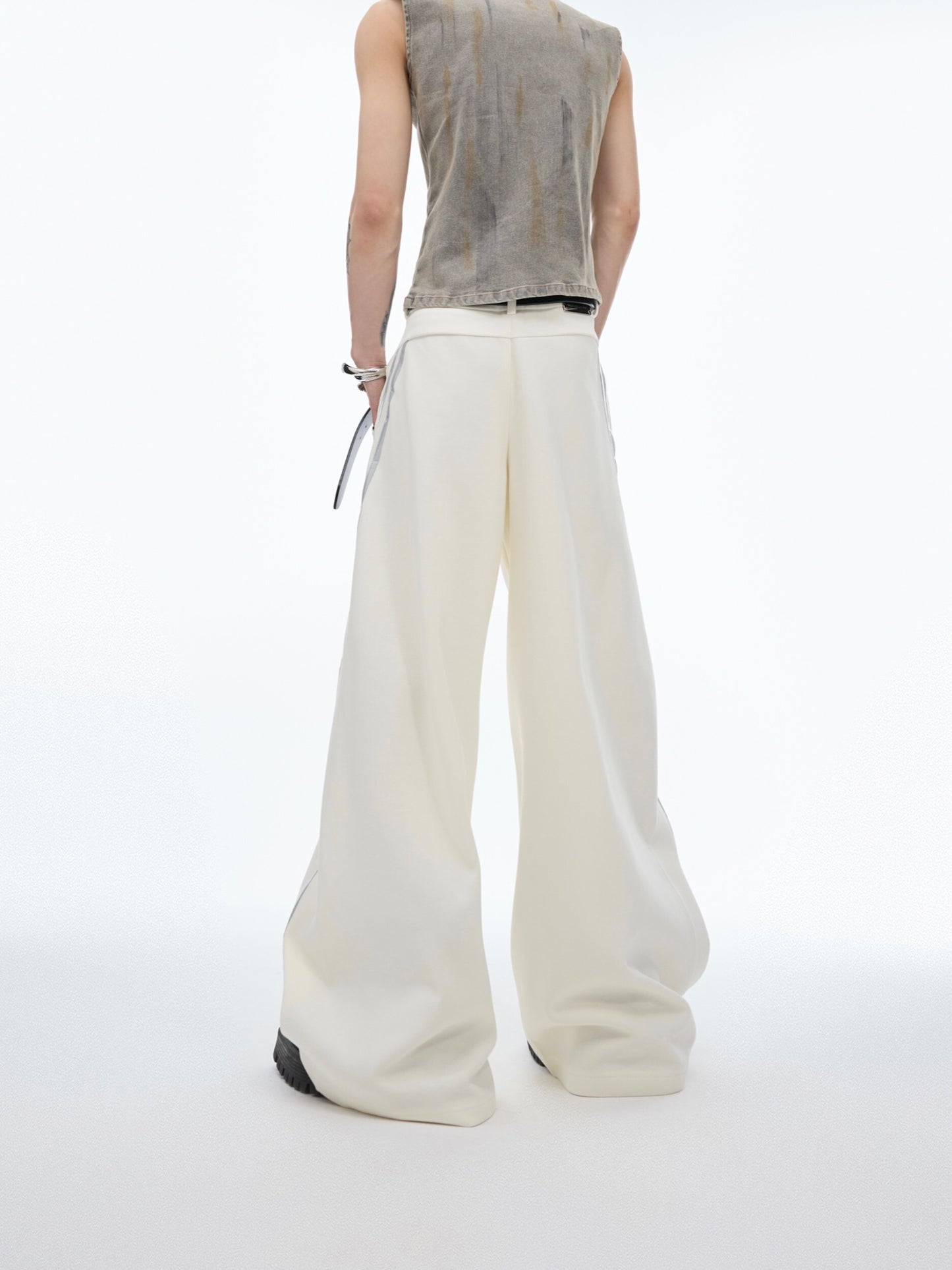 Reflective Stripe Design Trousers - threadspired