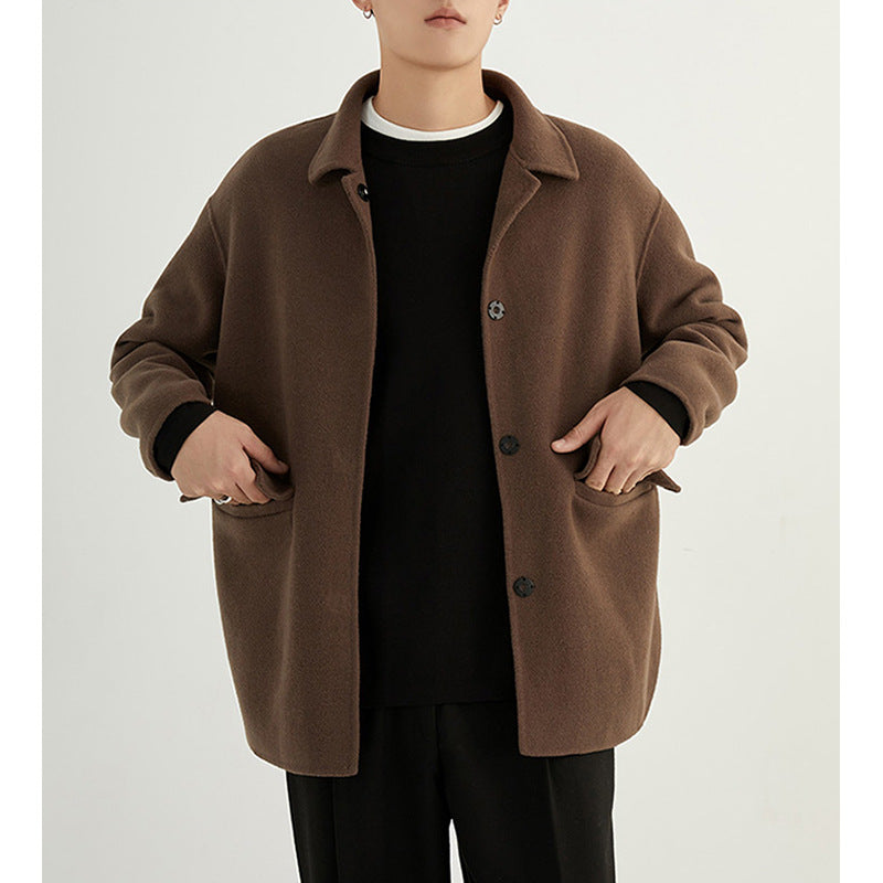 Short Wool Overcoat - threadspired