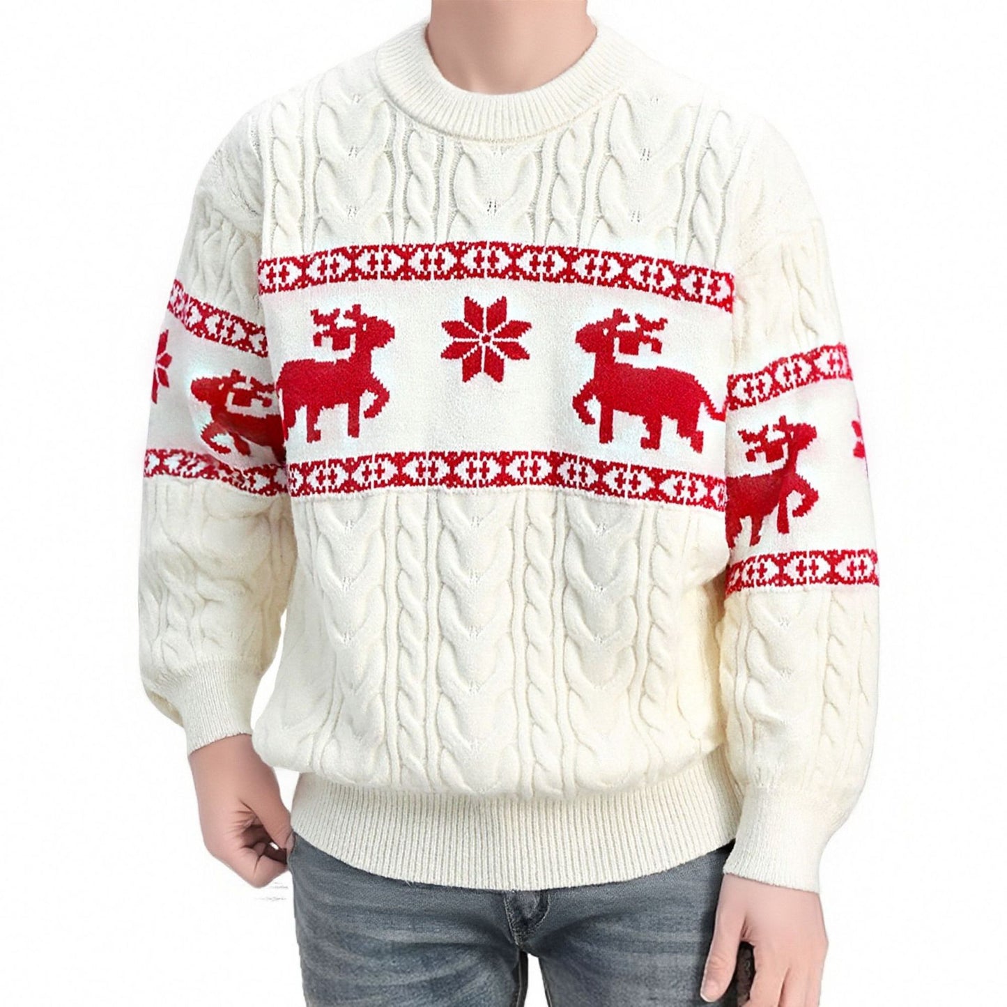 Round Neck Ugly Christmas Sweater - threadspired