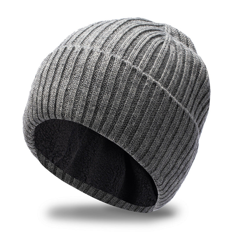 Fleece-lined Thickened Warm Winter Men's Knitted Hat